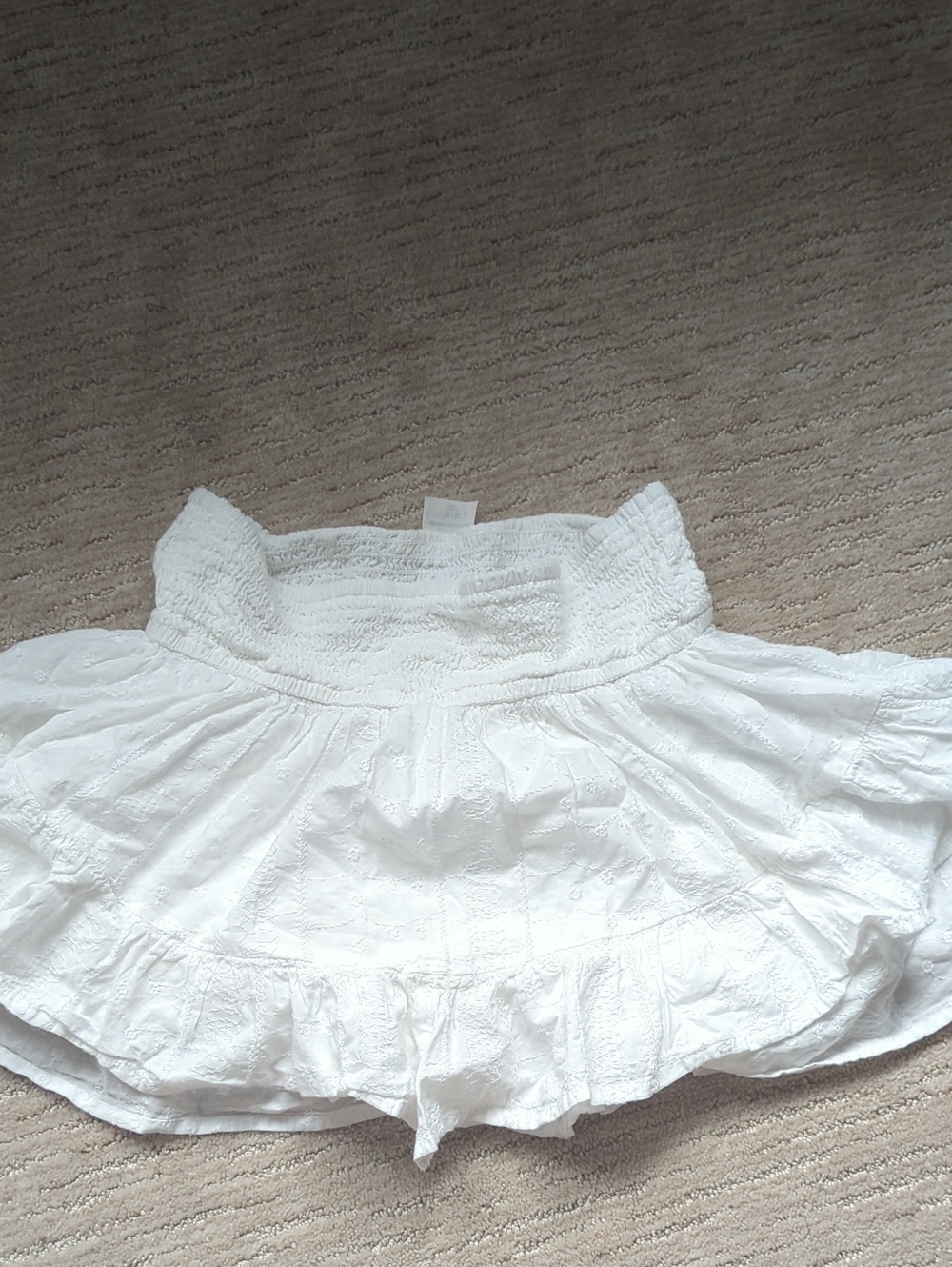 Abercrombie & Fitch White Girls' Tiered Eyelet Skirt